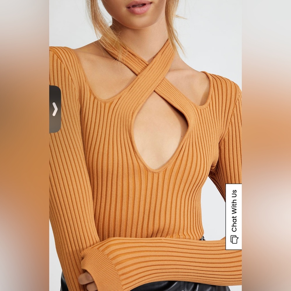 NWT MINKPINK Gianna Knit Long Sleeve Top